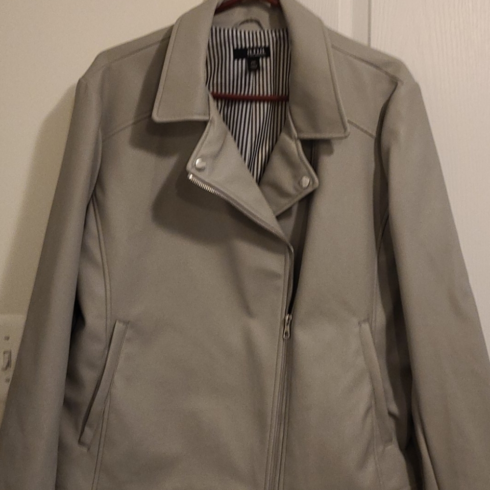 Faux leather motorcycle jacket